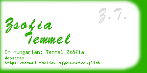zsofia temmel business card